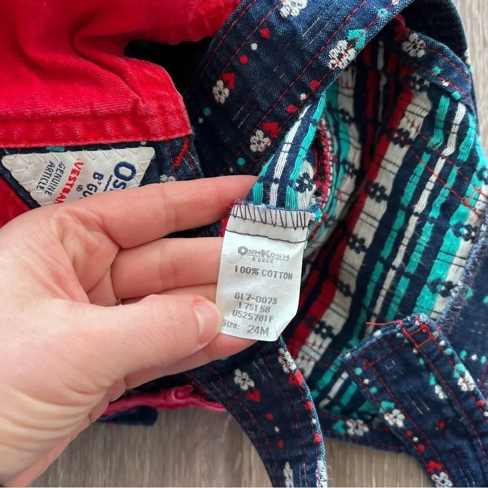 Vintage 1990’s oshkosh bgosh vestbak flower print overalls‎
